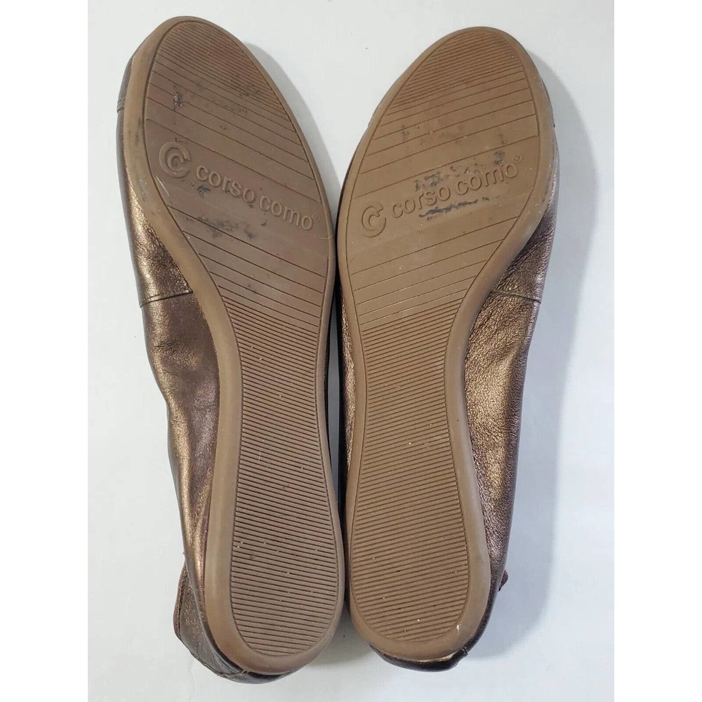 Corso Como Women's Slip On Flats Shoes Size 9.5 Frosted Brown Leather Round Toe - Picture 8 of 9